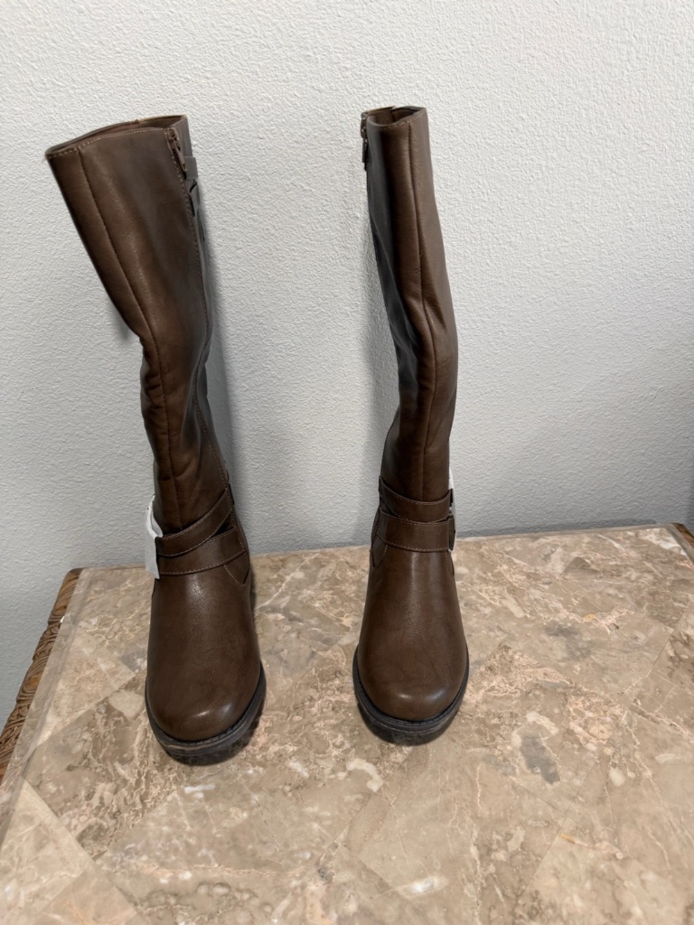 JustFab Brown Hally Buckle Boot